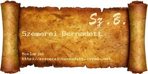 Szemerei Bernadett névjegykártya